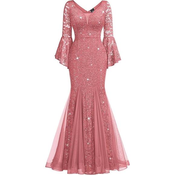 Miusol Pink Lace Maxi Dress - Picture 2 of 16